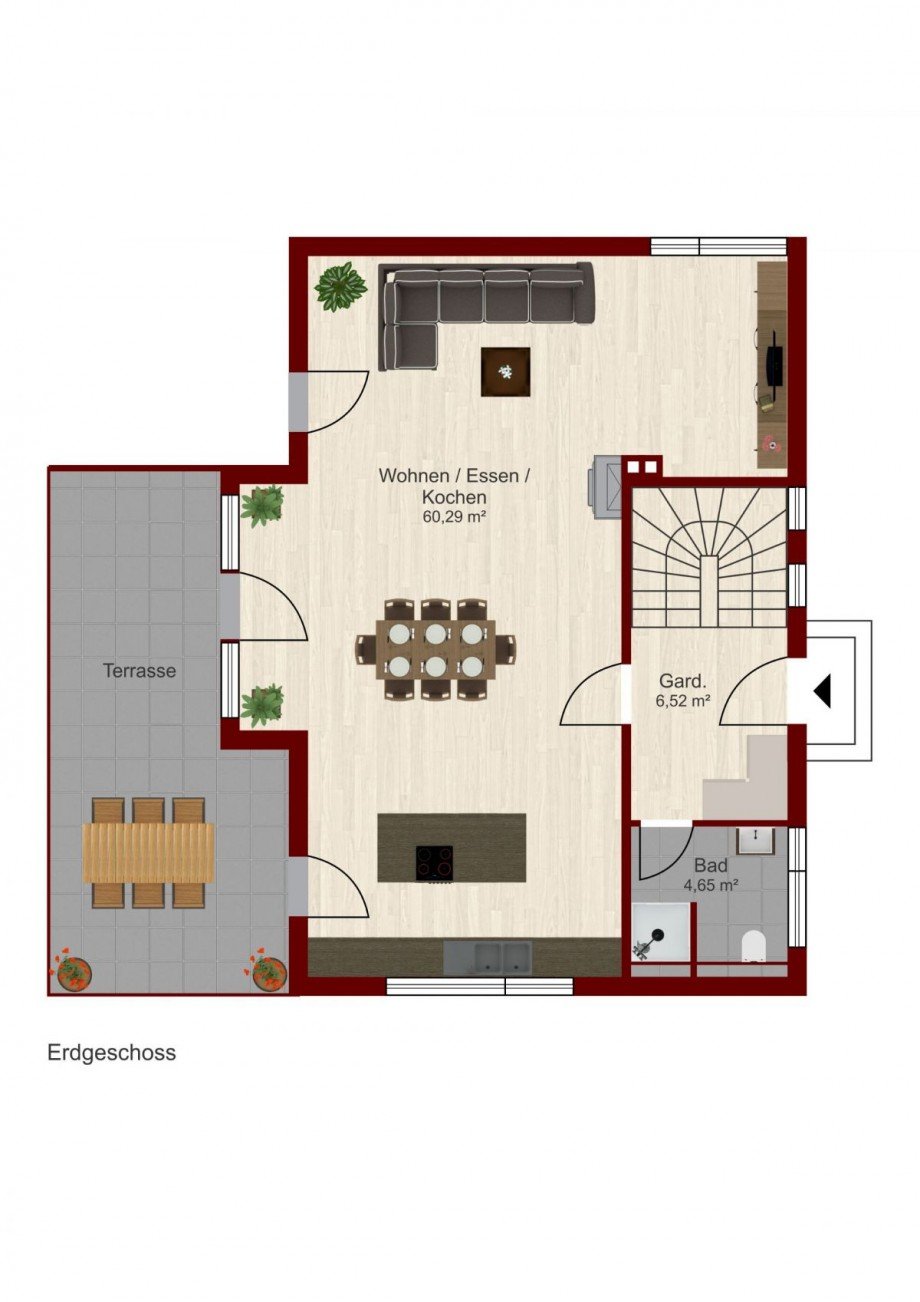 Grundriss EG Einfamilienhaus Boos
